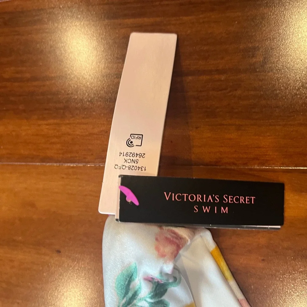 VS Swim Lemon Bikini Bottom Victoria's Secret Pink Floral Fruit Hi Cut New Sz S‎